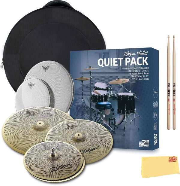 Zildjian Low Volume L80 Cymbal Pack with Remo Silentstroke Heads –-0