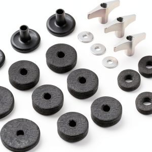 Meideal Cymbal Accessory Set 21pcs Black Kit with Felt and Bolts-0